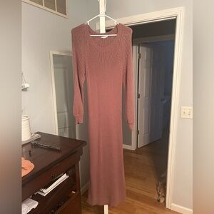 Pinkblush Dusty Pink Ribbed Maxi Dress Maternity